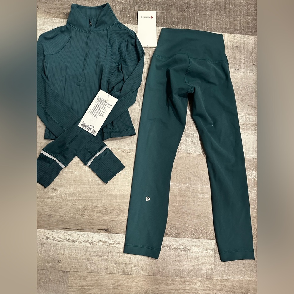 lululemon NWT size 0 Storm Teal set!!!!!